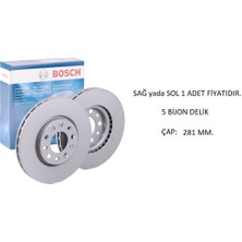 Ön Fren Disk Fiat 500X Renegade Off Road 2014+ Giulietta 2010-2020 51815312 0986479C42 Bosch 1 Adet