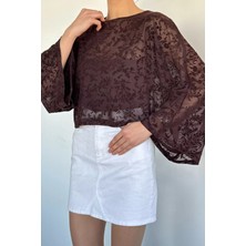 Gülseli Kadın Giyilebilir Iç Astarlı Güpürlü Bluz P-00020675