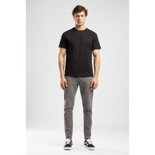 Lee Cooper Baselo Erkek Regular Fit %100 Pamuk Basic Bisiklet Yaka T-Shirt Siyah