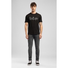 Lee Cooper Londonlogo Erkek Regular Fit %100 Pamuk Baskılı Bisiklet Yaka T-Shirt Siyah