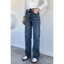 Gülseli Kadın Yüksek Bel Palazzo Jean Kot Pantolon P-00018894