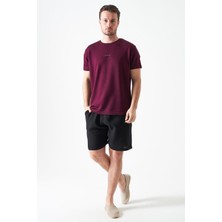 Tena Erkek Siyah Baggy Double Paça Müslin Şort