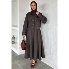 Julude Jean Kot Jile Elbise Ceket Tesettür Ikili Takım P-00020668