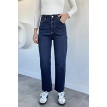 Gülseli Kadın Yüksek Bel Kesik Paça Jean Kot Pantolon P-00019651