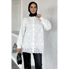 Julude Gülseli Çiçek Desenli Tesettür Gömlek P-00020676