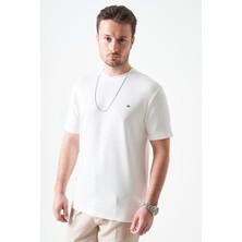 Tena Erkek Beyaz Bisiklet Yaka Basic Tişört