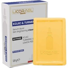 Nacario Licorael Kojic & Turmeric Sabunu 120G – Cilt Aydınlatıcı Temizleyici Sabun, Limon Kabuğu Özlü, Lekelere Karşı, Tüm Cilt Tipleri Için