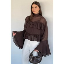 Gülseli Kadın Atlet Kombinli Kat Kat Tül Bluz P-00020602