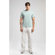 Lee Cooper Logos Erkek Regular Fit %100 Pamuk Baskılı Bisiklet Yaka T-Shirt Yeşil