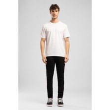 Lee Cooper Baselo Erkek Regular Fit %100 Pamuk Basic Bisiklet Yaka T-Shirt Beyaz