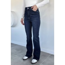 Gülseli Kadın Yüksek Bel Ispanyol Paça Jean Kot Pantolon P-00018901