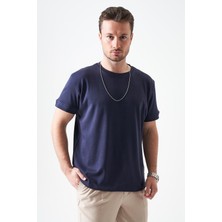 Tena Erkek Lacivert Bisiklet Yaka Interlok Basic Tişört