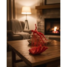 Nuveden Ieg™ 3D El Formlu Insan Figürü Kırmızı Modern Soyut Dekoratif Biblo 12X18 cm