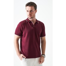 Tena Erkek Mürdüm Ayaklı Çıtçıtlı Yaka Pike Modal Tişört