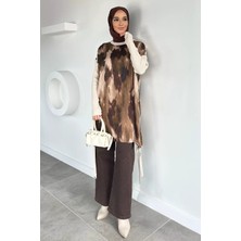 Julude Gülseli Düğme Detaylı Ipek Kübra Kumaş Tesettür Triko Tunik P-00020681