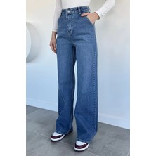 Gülseli Kadın Yüksek Bel Palazzo Jean Kot Pantolon P-00018903