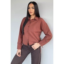 Gülseli Kadın Yan Bağlama Detaylı Gömlek P-00020566