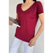 Gülseli Ön Arka V Yaka Kadın T-Shirt P-00015022