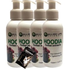 Nacario Allied Life Sciences Hoodia Herbal Extracts Hot Slimming & Tightening Gel 150 ml x 4 Adet + Jel