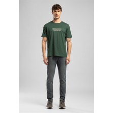 Lee Cooper ANSEL Erkek Regular Fit %100 Pamuk Baskılı Bisiklet Yaka T-Shirt Yeşil