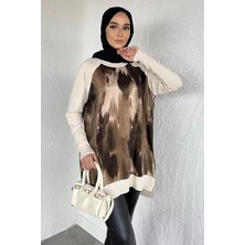 Julude Gülseli Yan Fermuar Detaylı Ipek Kübra Kumaş Tesettür Triko Tunik P-00020680
