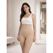 U&me Yüksek Bel Paçalı Slim Fit Kadın Korse, Karın Düzleştirici, Kalça Toparlayıcı, Incelten Şekillendirici Shapewear Ten