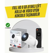 İlkyaz Fashion Kablosuz 4K Projeksiyon – Wi‑fi 6 & Bluetooth 5.0 ile Oyun ve Uygulama Merkezli