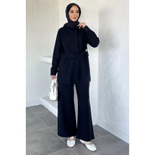 Julude Bel Detaylı Tesettür Tunik Pantolon Ikili Takım P-00020584