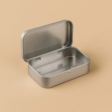 Arynima 97X58X22 mm Gri Metal Açılır Kapanır Kutu | Çok Amaçlı Organizer Takı Oyuncak Sigara Kutusu