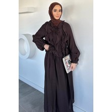 Julude Ön Fırfırlı Etek Bluz Kombinli Tesettür Ikili Takım P-00020582