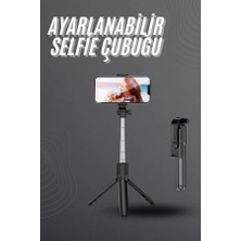 İlkyaz Fashion Selfie Çubuğu Tripod Bluetooth Kumandalı Selfie Çubuğu Telefon Tutucu