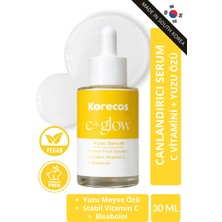 KORECOS C Vitamini, Canlandırıcı, Leke Karşıtı, Işıltı Veren C Vitamini, C+Glow Yuzu Serum, Güney Kore Serum