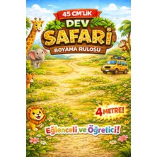 Haydi Dekor Safari Hayvanları Boyama Rulosu – 45 cm Yüksekliğinde Dev Xxl Boy Çocuk Aktivite Kağıdı | Okul Öncesi Eğitim, Ince Motor Gelişimi, Eğitici Sanatsal Etkinlik, Ev & Anaokulu Kullanımı
