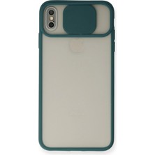İlkyaz Fashion  iPhone x Kılıf Palm Buzlu Kamera Sürgülü Silikon - Yeşil