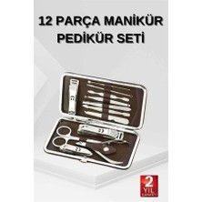 İlkyaz Fashion 12 Parça El Ayak Temizleme Pense Kir Temizleme Aparatı Kaş Cımbızı