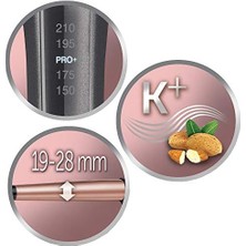 Nacario Saç Maşası Keratin Protect , Konik, Yüksek Kaliteli Grip-Tech Seramik Kaplama, Gri/pembe Altın, CI83V6