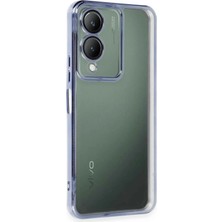 İlkyaz Fashion  Vivo Y17S Kılıf Razer Lensli Silikon - Açık Mavi