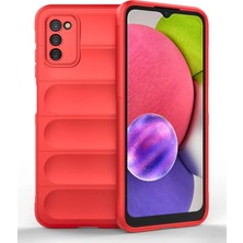İlkyaz Fashion  Samsung Galaxy A03S Kılıf Optimum Silikon - Kırmızı