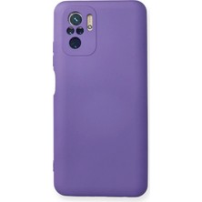 İlkyaz Fashion  Xiaomi Redmi Note 10 Kılıf Nano Içi Kadife Silikon - Mor