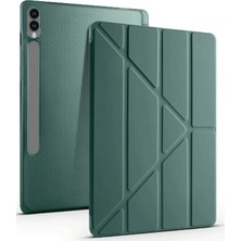 İlkyaz Fashion  Samsung Galaxy X510 Tab S9 Fe 11 Kılıf Kalemlikli Mars Tablet Kılıfı - Koyu Yeşil