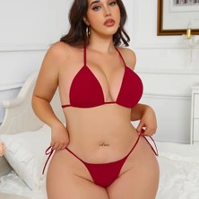 İlkyaz Fashion Tegan Büyük Beden Kırmzı Sütyen Tanga TG279259