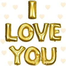 İlkyaz Fashion I Love You Folyo Balon Altın Renk 35 cm