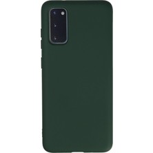 İlkyaz Fashion  Samsung Galaxy S20 Kılıf Nano Içi Kadife Silikon - Koyu Yeşil