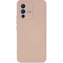 İlkyaz Fashion  Vivo V23 5g Kılıf Nano Içi Kadife Silikon - Pudra