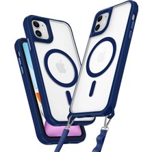 İlkyaz Fashion  iPhone 12 Kılıf Enka Magsafe Silikon Kılıf - Lacivert