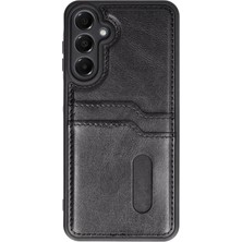 İlkyaz Fashion  Samsung Galaxy A25 5g Kılıf Sara Kartvizitli Deri Kılıf - Siyah