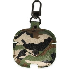 İlkyaz Fashion  Airpods 3 (3.nesil) Çanta Kamuflaj Deri Kılıf - Yeşil