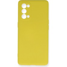 İlkyaz Fashion  Oppo Reno 5 Pro Kılıf Nano Içi Kadife Silikon - Sarı