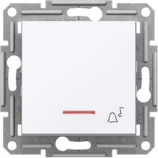 Schneider Asfora Beyaz Zil Işaretli Işıklı Anahtar (Çerçevesiz)