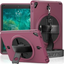 İlkyaz Fashion  iPad 5 Air 9.7 Kılıf Strap-C Otterbox Tablet Kapak - Mürdüm